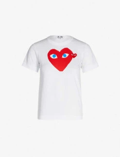 Comme Des Garçons Play Heart-print Cotton-jersey T-shirt