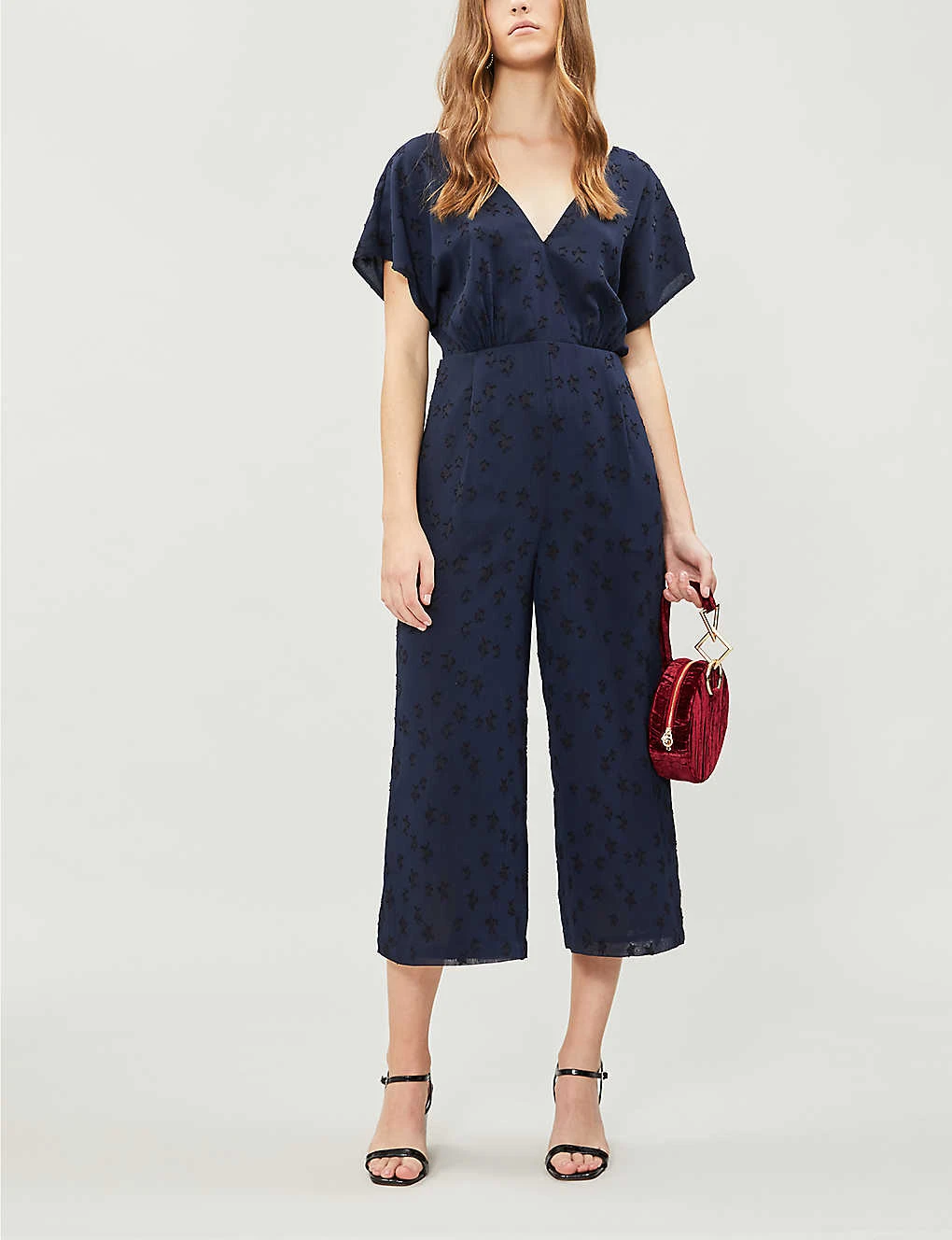 Whistles Waist-tie Back Star-jacquard Woven Jumpsuit 3 Whistles Waist-tie Back Star-jacquard Woven Jumpsuit - Image 3