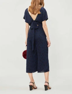 Whistles Waist-tie Back Star-jacquard Woven Jumpsuit 8 Whistles Waist-tie Back Star-jacquard Woven Jumpsuit -Whistles Clothing Shop 501 10019 028371 NAVY ALT02