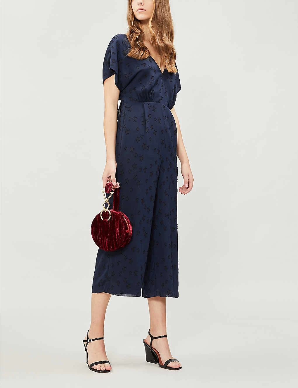 Whistles Waist-tie Back Star-jacquard Woven Jumpsuit 2 Whistles Waist-tie Back Star-jacquard Woven Jumpsuit - Image 2