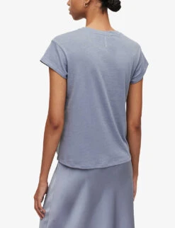 AllSaints Anna Crewneck Cotton T-shirt -Whistles Clothing Shop R00067685 STORMCLOUDGRE ALT03