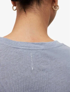 AllSaints Anna Crewneck Cotton T-shirt -Whistles Clothing Shop R00067685 STORMCLOUDGRE ALT04