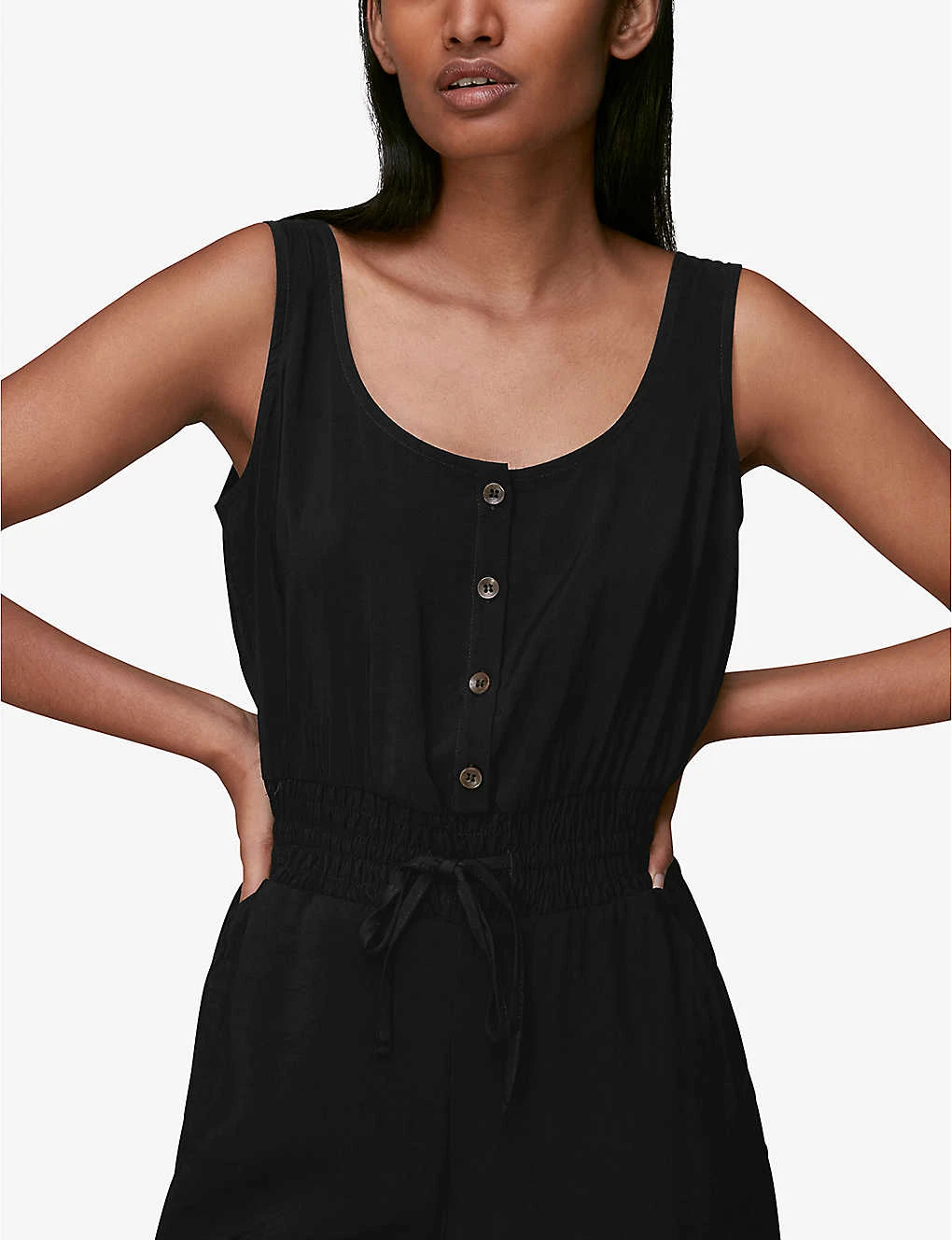 Whistles Quinn Sleeveless V-neck Woven Jumpsuit 6 Whistles Quinn Sleeveless V-neck Woven Jumpsuit - Image 6
