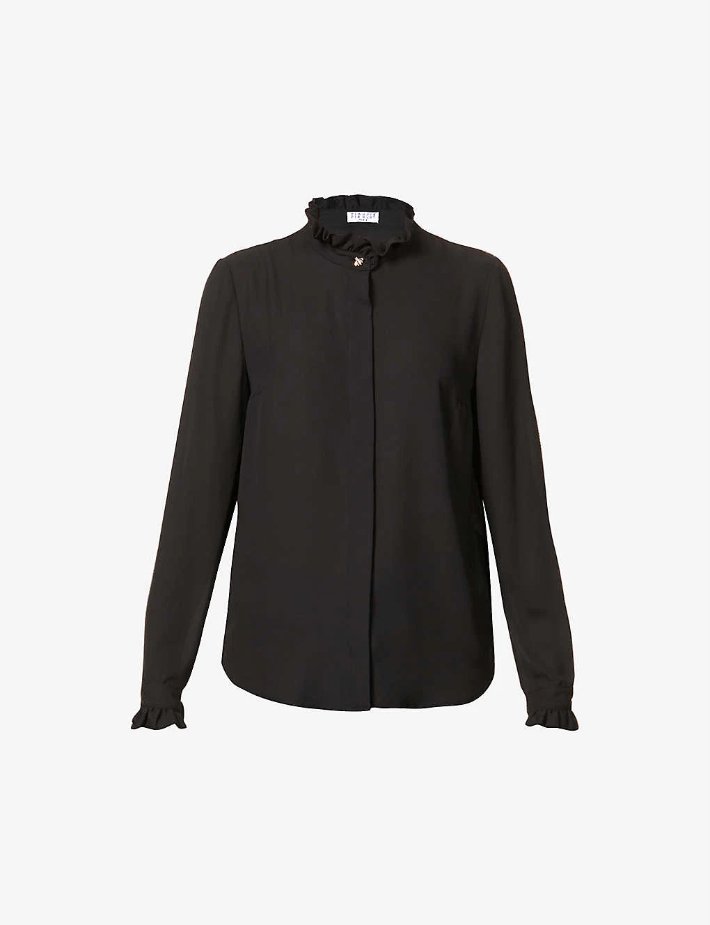 CLAUDIE PIERLOT Colombine Frilled-trim Crepe Shirt 1 CLAUDIE PIERLOT Colombine Frilled-trim Crepe Shirt