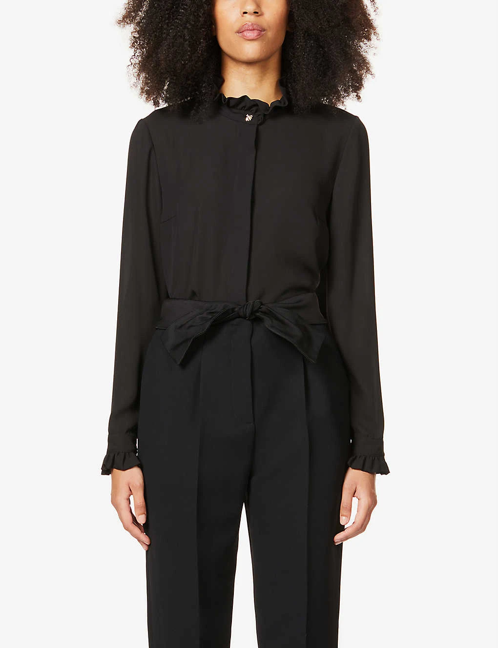 CLAUDIE PIERLOT Colombine Frilled-trim Crepe Shirt 2 CLAUDIE PIERLOT Colombine Frilled-trim Crepe Shirt - Image 2