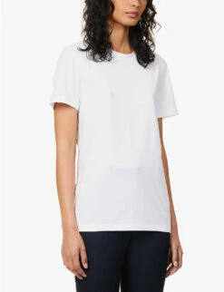 Joseph Round Neck Cotton T-shirt -Whistles Clothing Shop R03653770 WHITE ALT02