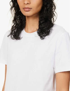 Joseph Round Neck Cotton T-shirt -Whistles Clothing Shop R03653770 WHITE ALT04