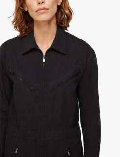 Whistles Ultimate Utility Cotton-blend Jumpsuit -Whistles Clothing Shop R03711769 BLACK ALT03