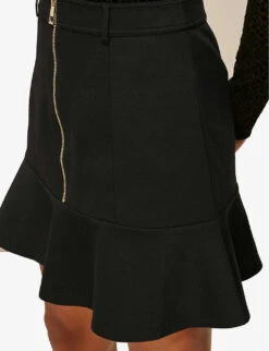 Whistles Peplum High-waist Stretch-woven Mini Skirt -Whistles Clothing Shop R03711773 BLACK ALT03