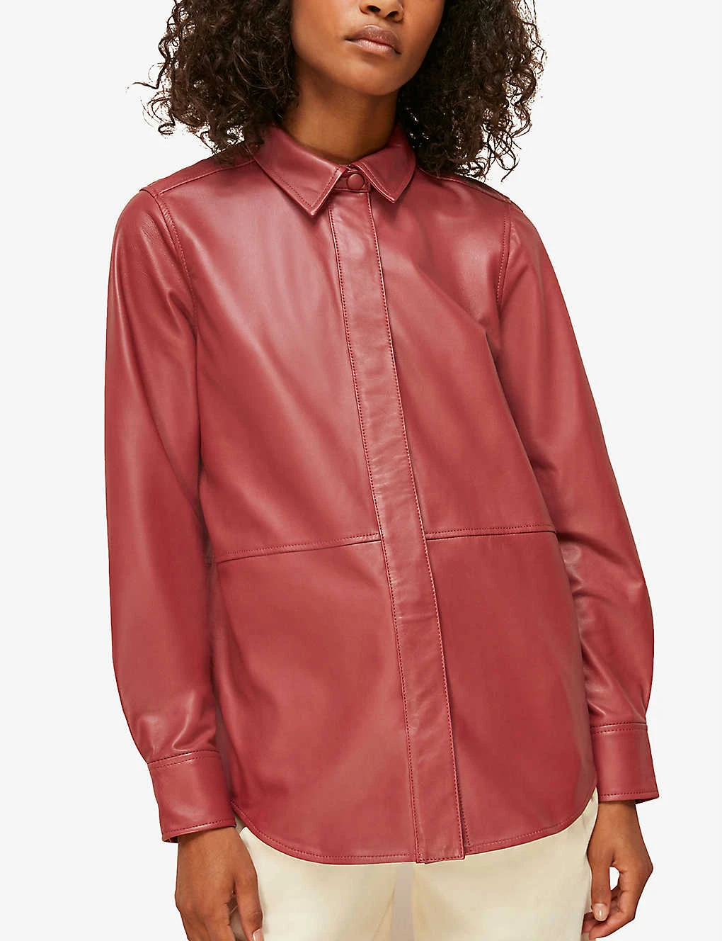 Whistles Relaxed-fit Button-up Leather Shirt 2 Whistles Relaxed-fit Button-up Leather Shirt - Image 2