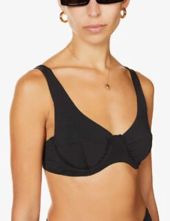 Seigel V-neck Bikini Top -Whistles Clothing Shop R03760044 BLACK ALT04