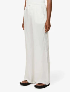 Dalton Wide-leg Cotton-blend Trousers -Whistles Clothing Shop R03760065 VANILLA ALT02