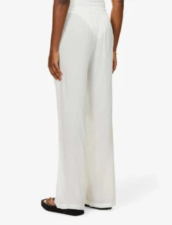 Dalton Wide-leg Cotton-blend Trousers -Whistles Clothing Shop R03760065 VANILLA ALT03