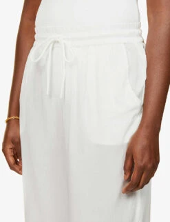 Dalton Wide-leg Cotton-blend Trousers -Whistles Clothing Shop R03760065 VANILLA ALT04