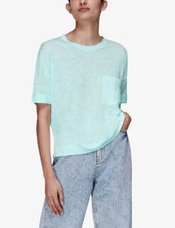 Whistles Patch-pocket Relaxed-fit Linen T-shirt 8 Whistles Patch-pocket Relaxed-fit Linen T-shirt -Whistles Clothing Shop R03771120 TURQUOISE ALT03