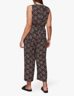 Whistles Corey Block-print Woven Jumpsuit 7 Whistles Corey Block-print Woven Jumpsuit -Whistles Clothing Shop R03776760 BLACK ALT02