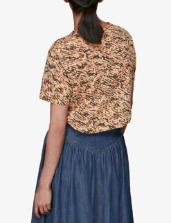 Whistles Ultimate Graphic-print Linen T-shirt 7 Whistles Ultimate Graphic-print Linen T-shirt -Whistles Clothing Shop R03780626 MULTICOLOURED ALT02