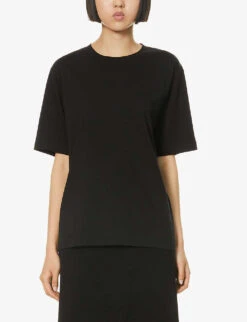 Dries Van Noten Relaxed-fit Cotton-jersey T-shirt -Whistles Clothing Shop R03783258 BLA ALT02