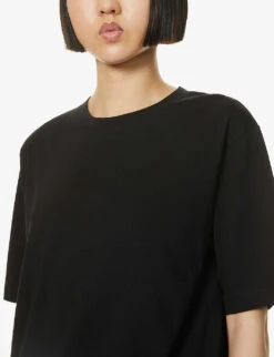 Dries Van Noten Relaxed-fit Cotton-jersey T-shirt -Whistles Clothing Shop R03783258 BLA ALT04