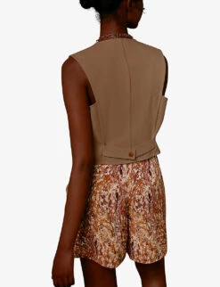 Whistles Marble-print Silk Shorts 7 Whistles Marble-print Silk Shorts -Whistles Clothing Shop R03807525 MULTICOLOURED ALT02