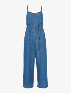 Whistles Strappy Tie-waist Denim Jumpsuit