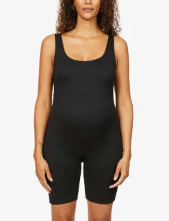 Maternity The Cindy Scoop-neck Stretch-woven Unitard -Whistles Clothing Shop R03811962 BLACK ALT02