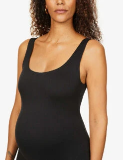 Maternity The Cindy Scoop-neck Stretch-woven Unitard -Whistles Clothing Shop R03811962 BLACK ALT04