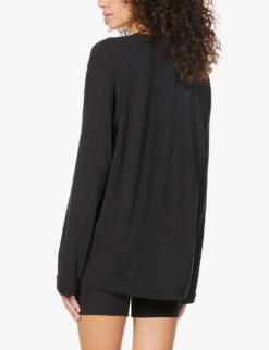 Boyfriend Oversized Stretch-jersey T-shirt -Whistles Clothing Shop R03822991 ONYX ALT03