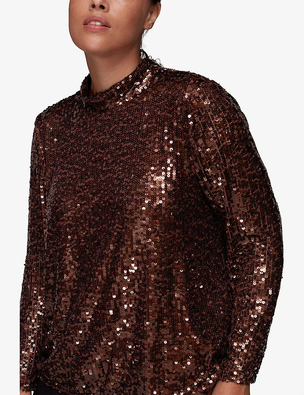 Whistles High-neck Sequin Woven Blouse 3 Whistles High-neck Sequin Woven Blouse - Image 3