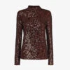 Whistles High-neck Sequin Woven Blouse