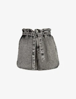 AllSaints Dale Paperbag-waist High-rise Stretch-denim Shorts