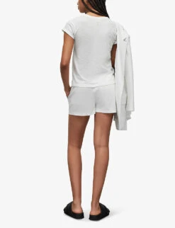 AllSaints Aleida Tri Drawstring-waistband Stretch-woven Shorts 8 AllSaints Aleida Tri Drawstring-waistband Stretch-woven Shorts -Whistles Clothing Shop R03876076 OPTICWHITE ALT03