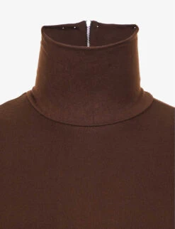 Maternity The Penelope Turtleneck Stretch-jersey Jumpsuit -Whistles Clothing Shop R03900529 CHOCOLATE ALT02