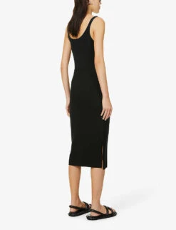 Joseph Fitted Silk-blend Midi Pencil Skirt -Whistles Clothing Shop R03900693 BLACK ALT03