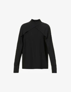 Joseph Bailie Asymmetric Pleated Silk Blouse