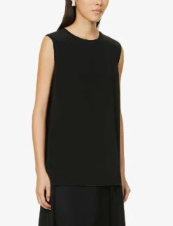Joseph Sleeveless Silk Blouse 7 Joseph Sleeveless Silk Blouse -Whistles Clothing Shop R03900838 BLACK ALT02