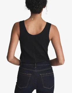Reiss Violet Scoop-neck Ribbed Cotton-jersey Vest -Whistles Clothing Shop R03902319 BLACK ALT03