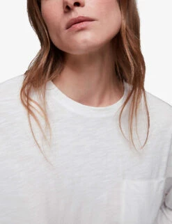 Whistles Dropped Shoulder Cotton-jersey Top 9 Whistles Dropped Shoulder Cotton-jersey Top -Whistles Clothing Shop R03904906 WHITE ALT04