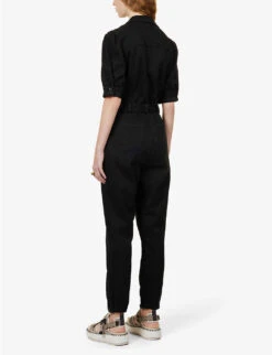 Paige Mayslie Stretch-cotton-blend Jumpsuit -Whistles Clothing Shop R03913280 WASHEDBLACK ALT03