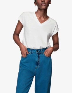 Whistles Willa Organic Cotton-jersey T-shirt 6 Whistles Willa Organic Cotton-jersey T-shirt -Whistles Clothing Shop R03929936 WHITE ALT02