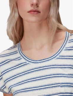 Whistles Striped Linen T-shirt -Whistles Clothing Shop R03933337 MULTICOLOURED ALT04