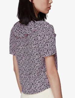 Whistles Floral-print Frilled Crepe Blouse -Whistles Clothing Shop R03942295 MULTICOLOURED ALT03