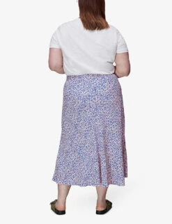 Whistles Floral-print Crepe Midi Skirt -Whistles Clothing Shop R03942769 MULTICOLOURED ALT03
