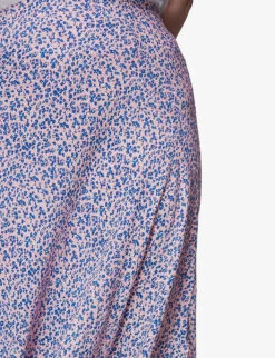 Whistles Floral-print Crepe Midi Skirt -Whistles Clothing Shop R03942769 MULTICOLOURED ALT04