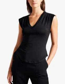 Ted Baker Brilyan Fitted Jersey Top -Whistles Clothing Shop R03946262 BLACK ALT02