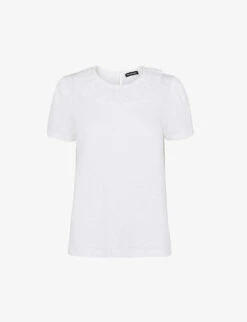 Whistles Matilda Broderie-anglaise Organic-cotton T-shirt