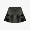 Maje Junia Pleated Leather Mini Skirt