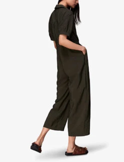 Whistles Jenny Relaxed Woven Jumpsuit -Whistles Clothing Shop R03949765 KHAKIOLIVE ALT03