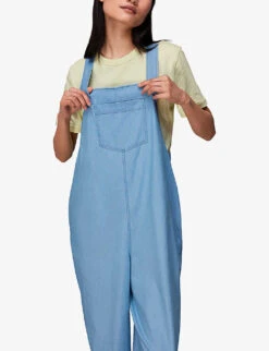 Whistles Rita Sleeveless Relaxed-fit Wide-leg Cotton-blend Dungarees 8 Whistles Rita Sleeveless Relaxed-fit Wide-leg Cotton-blend Dungarees -Whistles Clothing Shop R03952633 ALT02