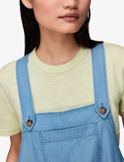 Whistles Rita Sleeveless Relaxed-fit Wide-leg Cotton-blend Dungarees 11 Whistles Rita Sleeveless Relaxed-fit Wide-leg Cotton-blend Dungarees -Whistles Clothing Shop R03952633 ALT05